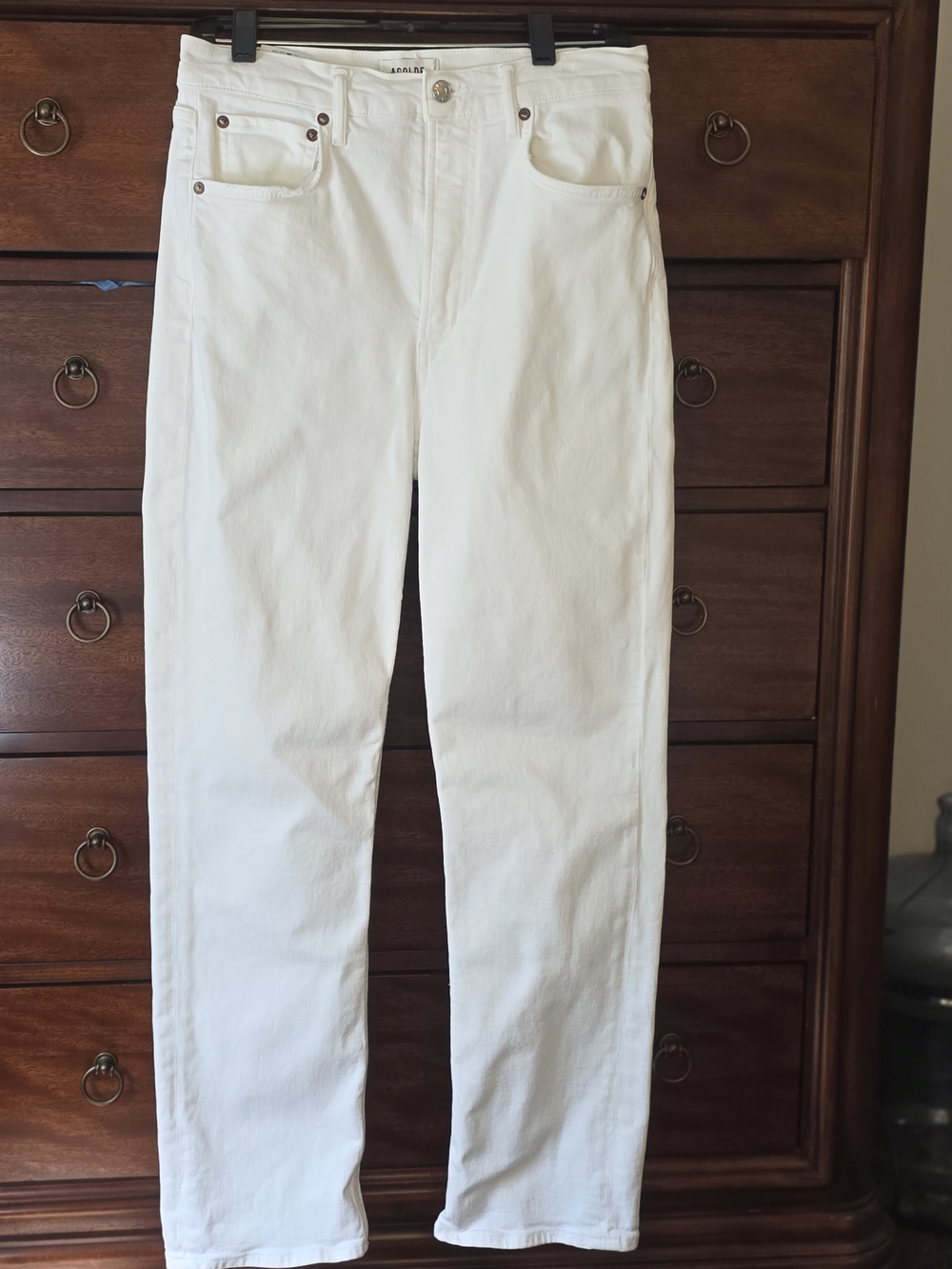 Agolde White High-Rise Stovepipe Jeans  Like New Size 28